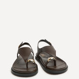 Latch Brown Toe Ring Flat Sandals