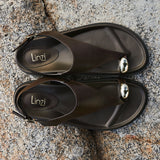 Latch Brown Toe Ring Flat Sandals