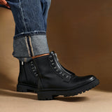 Launch Black Zip-Up Military Boots