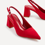 Laurel Red Block Court Heels
