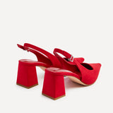 Laurel Red Block Court Heels