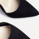Lavora Wide Fit Black Faux Suede Court Heels