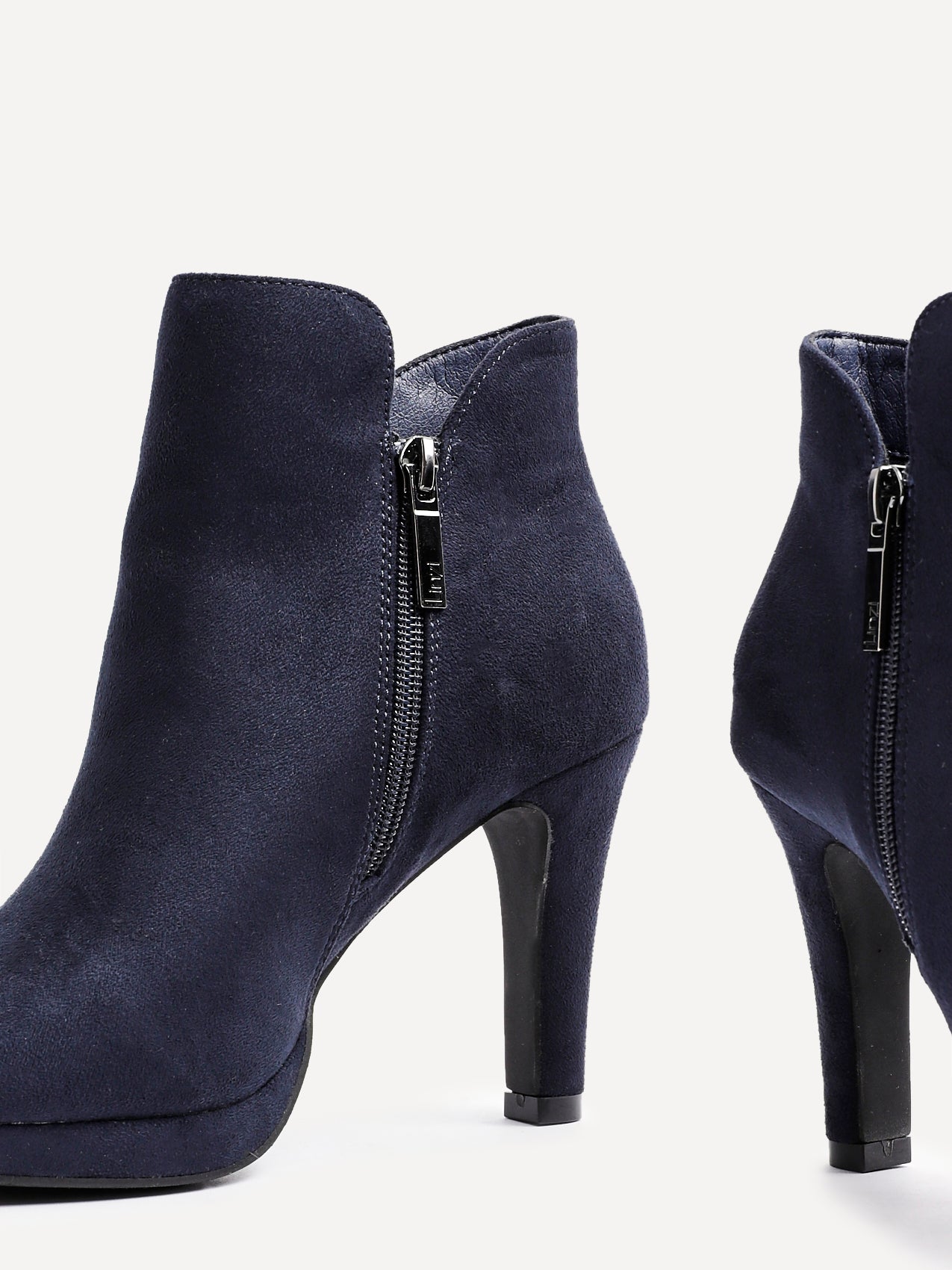 Navy Faux Suede Small Platform Ankle Boot – Linzi