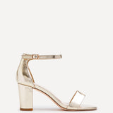 Legacy Wide Fit Gold Faux Leather Block Heels