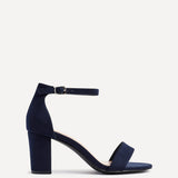 Legacy Wide Fit Navy Faux Suede Block Heels