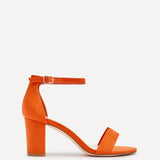 Legacy Wide Fit Orange Faux Suede Block Heels