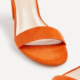 Legacy Wide Fit Orange Faux Suede Block Heels
