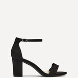 Legacy Wide Fit Black Faux Suede Block Heels