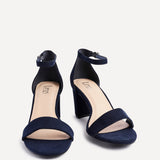 Legacy Wide Fit Navy Faux Suede Block Heels