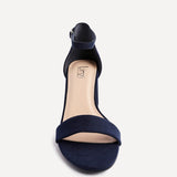 Legacy Wide Fit Navy Faux Suede Block Heels