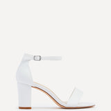 Legacy Wide Fit White Faux Leather Block Heels