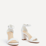 Legacy Wide Fit White Faux Leather Block Heels