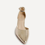 Leona Gold Faux Leather Court Heels