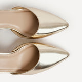 Leona Gold Faux Leather Court Heels
