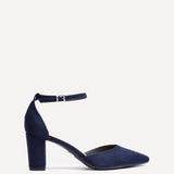 Leona Navy Faux Suede Court Heels
