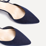 Leona Navy Faux Suede Court Heels