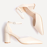 Leona Nude Faux Leather Court Heels