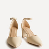 Leona Nude Faux Leather Court Heels