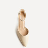 Leona Nude Faux Leather Court Heels