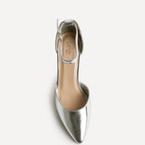 Leona Silver Faux Leather Court Heels