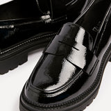 Lesson Black Patent Chunky Loafers