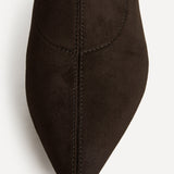 Levelled Wide Fit Brown Kitten Heel Sock Boots