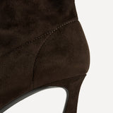 Levelled Wide Fit Brown Kitten Heel Sock Boots