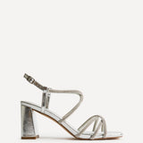Leyla Silver Diamante Heeled Sandals