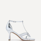 Lilah Silver T-Bar Heels