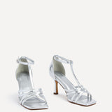 Lilah Silver T-Bar Heels