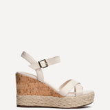 Lilia Nude Crossover Cork Wedges