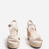 Lilia Nude Crossover Cork Wedges
