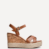 Lilia Tan Crossover Cork Wedges