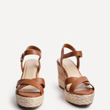 Lilia Tan Crossover Cork Wedges