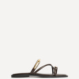 Lillie Brown Toe Ring Flat Sandals