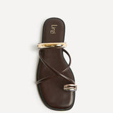 Lillie Brown Toe Ring Flat Sandals