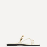 Lillie Ivory Toe Ring Flat Sandals
