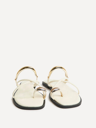 Lillie Nude Toe Ring Flat Sandals