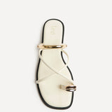 Lillie Ivory Toe Ring Flat Sandals