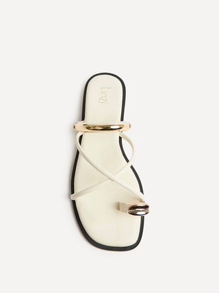 Lillie Nude Toe Ring Flat Sandals