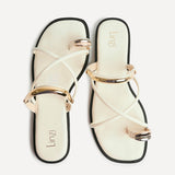 Lillie Ivory Toe Ring Flat Sandals