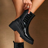 Limited Black Croc Ankle Boots