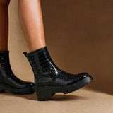 Limited Black Croc Ankle Boots