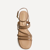 Liora Taupe Faux Leather Heeled Sandals