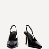 Lizzie Black Stiletto Court Heels