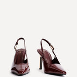 Lizzie Burgundy Stiletto Court Heels