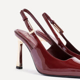 Lizzie Burgundy Stiletto Court Heels