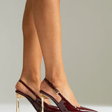 Lizzie Burgundy Stiletto Court Heels