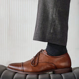 Lorenzo Mens Brown Faux Leather Shoes