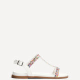 Lois White T-Bar Flat Sandals